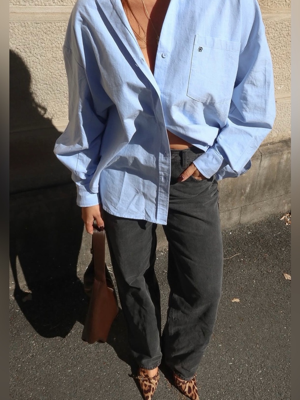 NWOT DISSH Rhea Blue Oversized Cotton Shirt